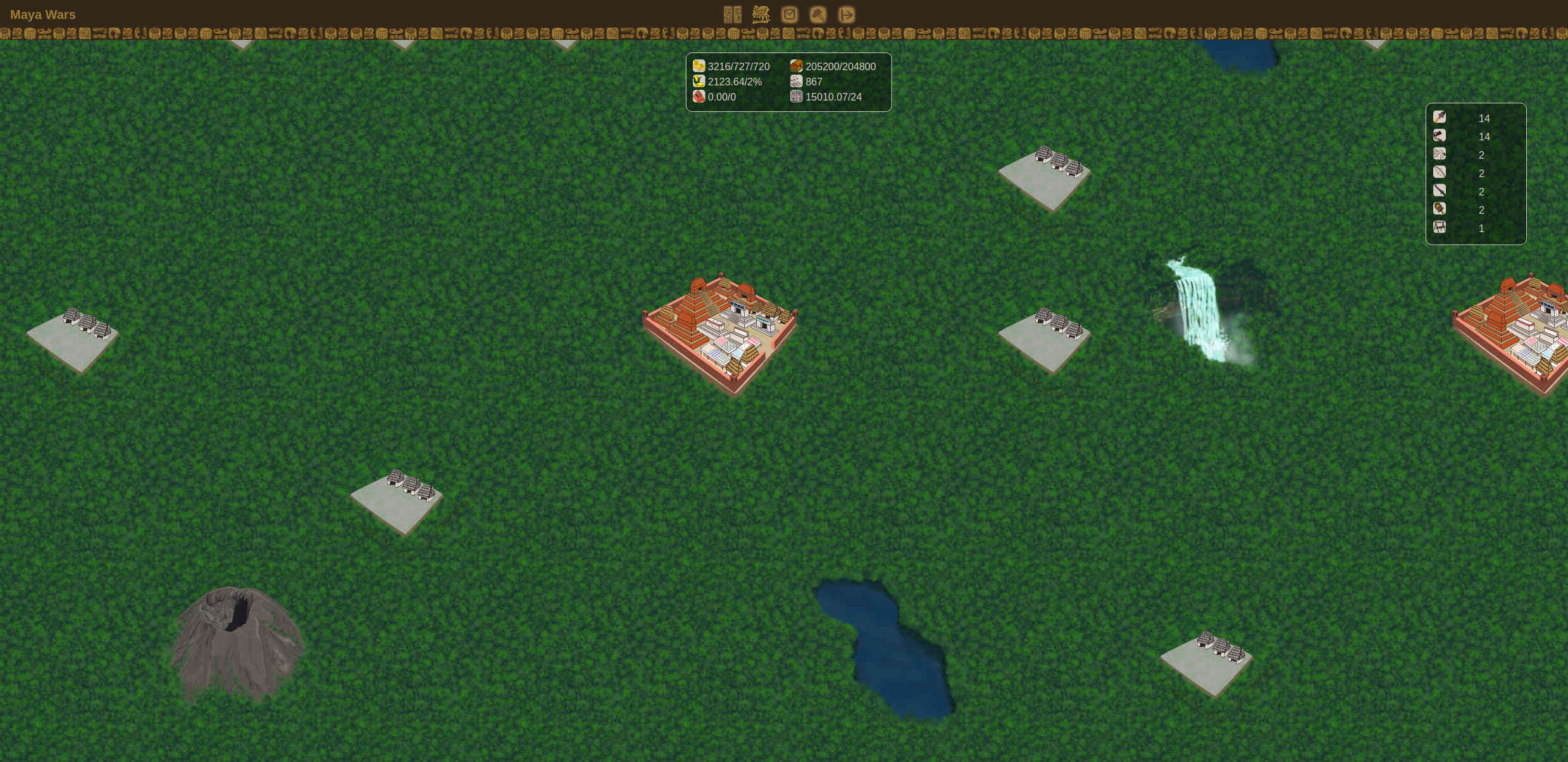 Maya Wars world map zoomed view